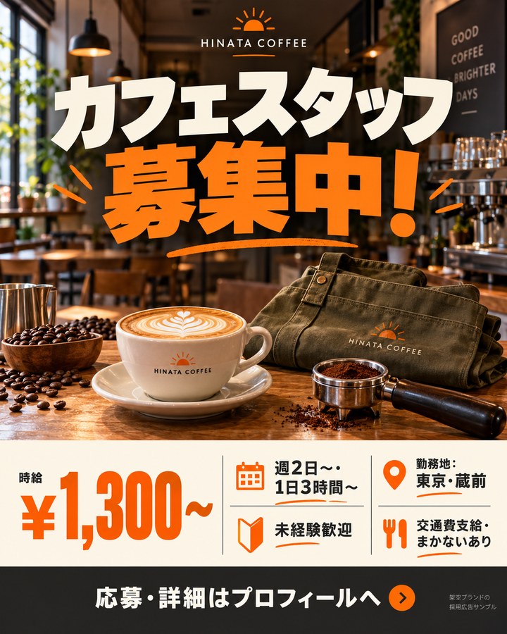 キャンペーン制作例：カフェスタッフ募集