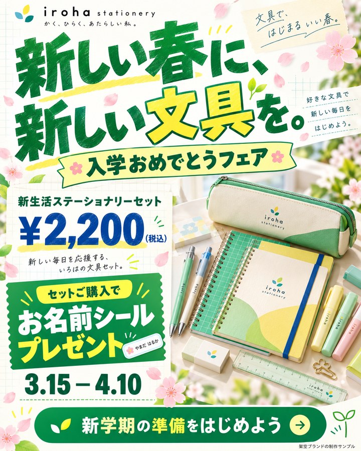 キャンペーン制作例：入学おめでとうフェア